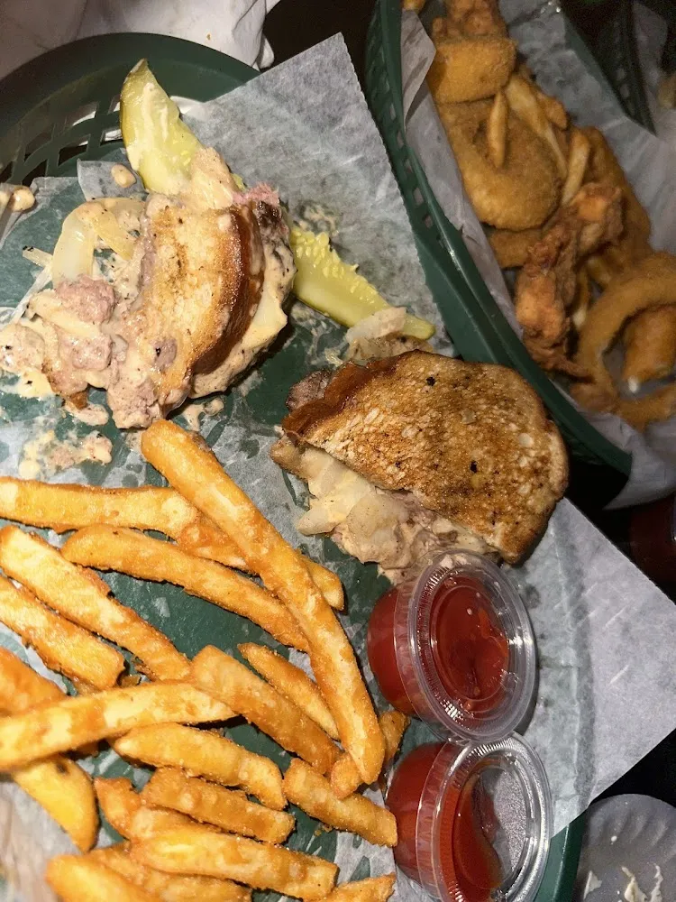 Patty Melt Sandwich and French Fries